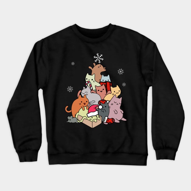 Winter Cat Mountain or Tree Crewneck Sweatshirt by GlanceCat